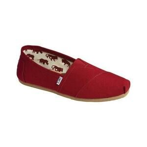 TOMS Shoes Womens 8.5 Slip On Alpargata Sneakers Red Canvas Low Top flats Casual